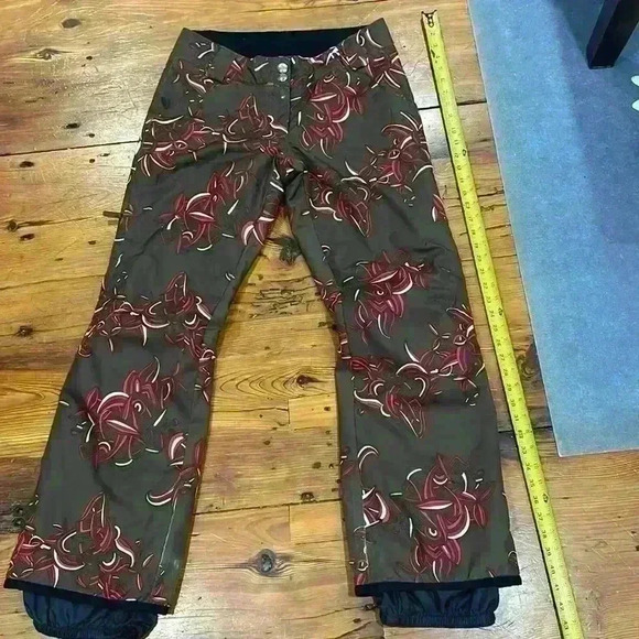 Lole Ski Snow Winter waterproof Brown and Red Pants size medium - Picture 2 of 10